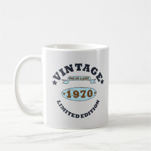 Born in 1970 elegant vintage birthday gift coffee mug