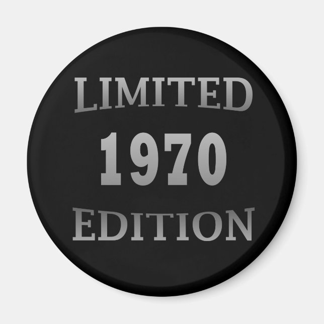 Born in 1970 limited edition birthday magnet (Front)