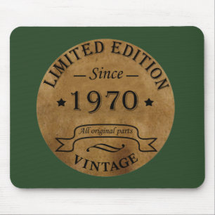 Born in 1970 victorian vintage birthday gift mouse pad