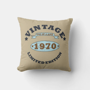 Born in 1970 vintage birthday gift cushion