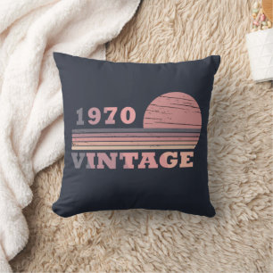 Born in 1970 vintage birthday gift cushion