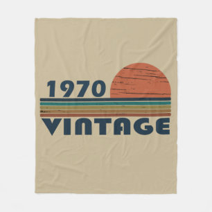 Born in 1970 vintage birthday gift fleece blanket