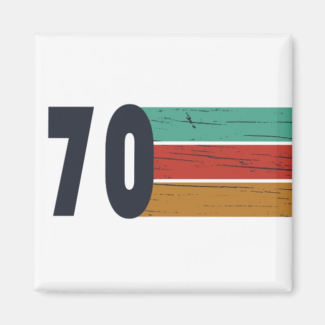 Born in 1970 vintage birthday gift magnet (Front)