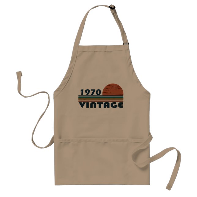 Born in 1970 vintage birthday gift standard apron (Front)
