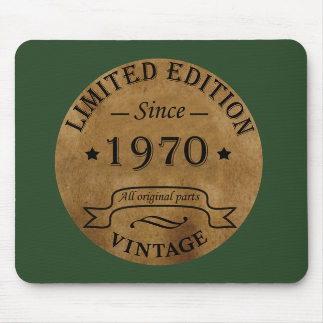 Born in 1970 vintage birthday mouse pad (Front)