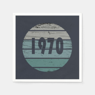 Born in 1970 vintage birthday  napkin