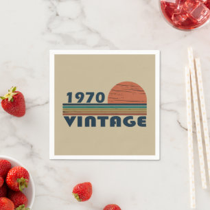 Born in 1970 vintage birthday  napkin
