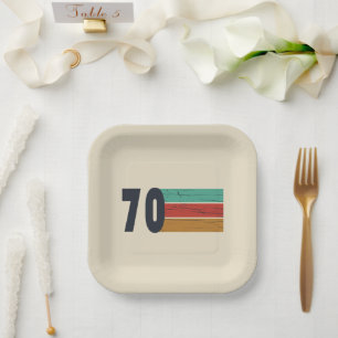Born in 1970 vintage birthday paper plate