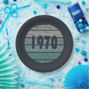 Born in 1970 vintage birthday party paper plate
