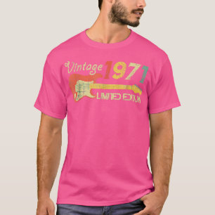 Born In 1971-Acustic Electric Bass Guitar Music Bi T-Shirt