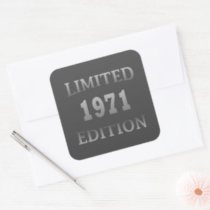 Born in 1971 birthday party square sticker