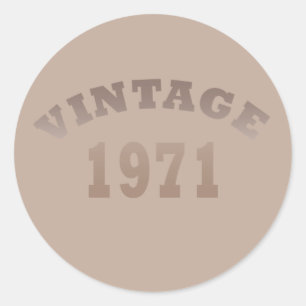 Born in 1971 elegant modern vintage birthday party classic round sticker