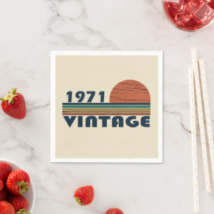 Born in 1971 vintage birthday napkin