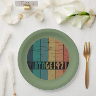 Born in 1971 vintage birthday paper plate