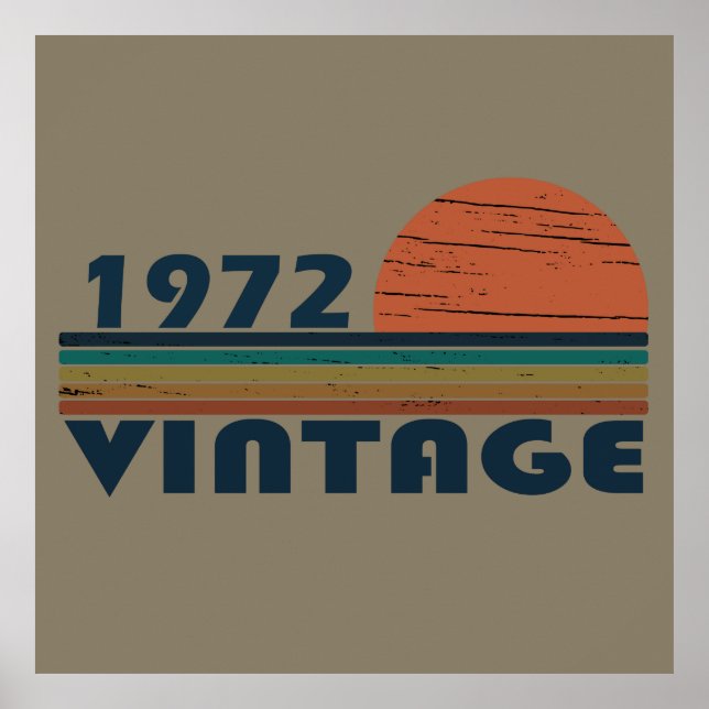 Born in 1972 classic sunset poster (Front)