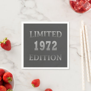 born in 1972 elegant birthday party napkin