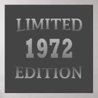 born in 1972 limited edition birthday