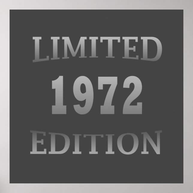 born in 1972 limited edition birthday poster (Front)