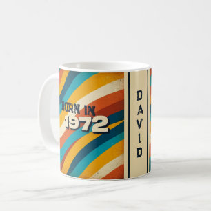 Born in 1972 Personalised Mug - 70s Groovy Stripes