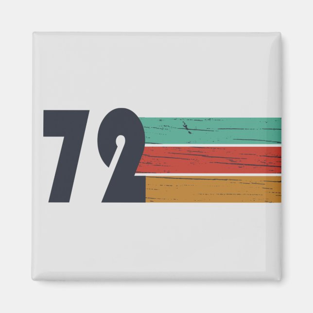 born in 1972 vintage birthday gift magnet (Front)