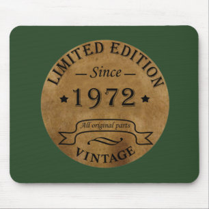 Born in 1972 vintage birthday gift mouse pad