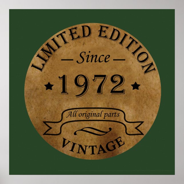 Born in 1972 vintage birthday  poster (Front)