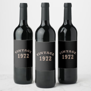 Born in 1972 vintage birthday wine label