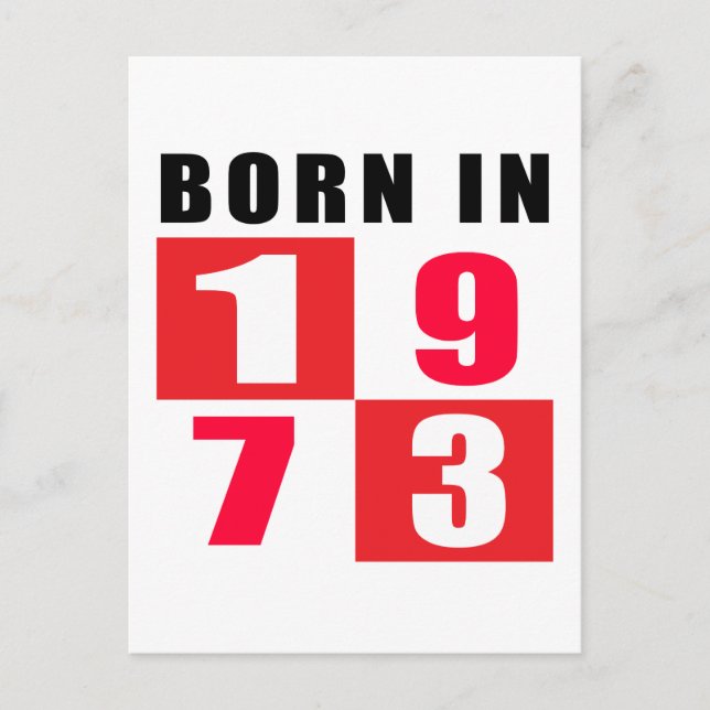Born In 1973 Birthday Designs Postcard (Front)