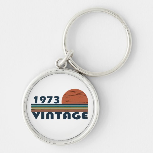 Born in 1973 classic sunset key ring (Front)