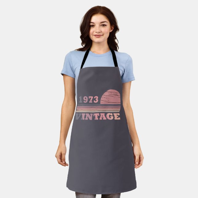 born in 1973 vintage birthday gift apron (Worn)