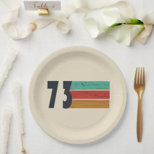 born in 1973 vintage birthday gift paper plate