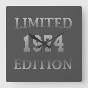 Born in 1974 birthday gift square wall clock