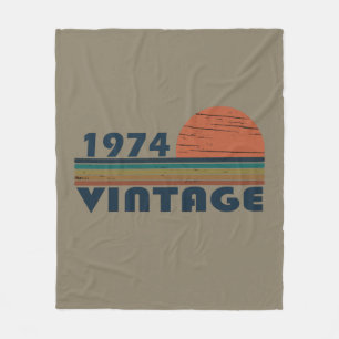 Born in 1974 vintage 50th birthday gift fleece blanket