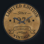 Born in 1974 vintage 50th birthday large clock<br><div class="desc">You can add some originality with this limited edition, premium quality, and original, classy, retro, and vintage-looking birthday graphic design with a cool typography font. This is a great gift idea for men, women, husbands, wives, girlfriends, and boyfriends who will love this one-of-a-kind piece of art. Unique and funny holiday...</div>