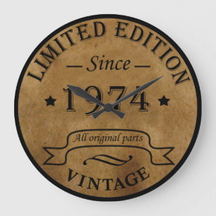 Born in 1974 vintage 50th birthday large clock