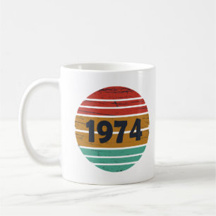 Born in 1974 vintage birthday gift coffee mug