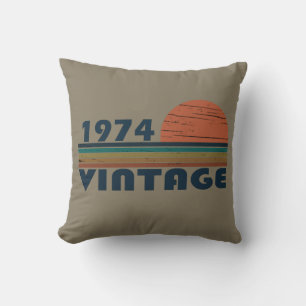 Born in 1974 vintage birthday gift cushion