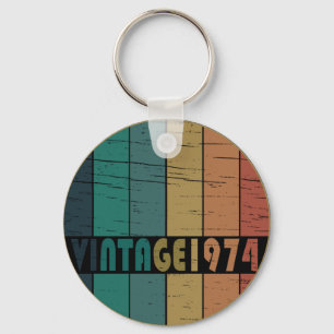 Born in 1974 vintage birthday gift key ring