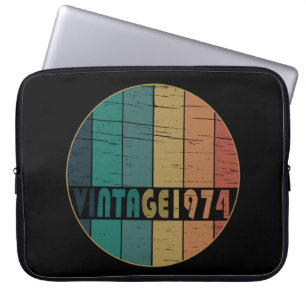 Born in 1974 vintage birthday gift laptop sleeve