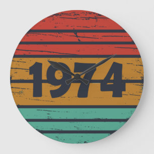 Born in 1974 vintage birthday gift large clock