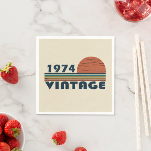 Born in 1974 vintage birthday  napkin