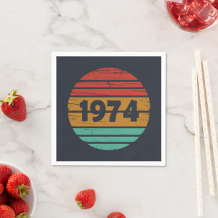 Born in 1974 vintage birthday  napkin