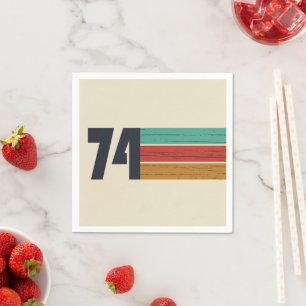born in 1974 vintage birthday party napkin