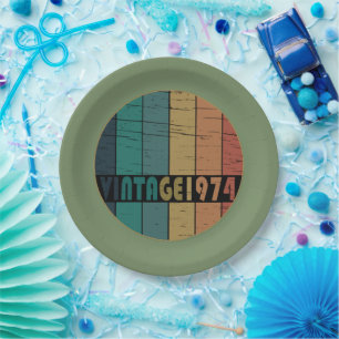 Born in 1974 vintage birthday party paper plate
