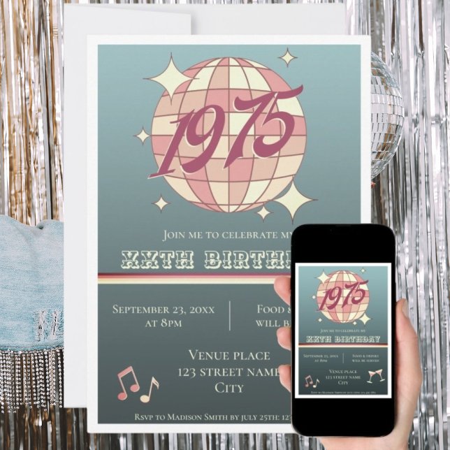 Born in 1975 50th birthday Invitation (Creator Uploaded)