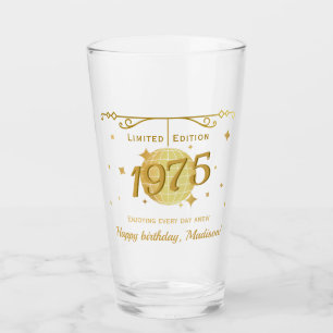 Born in 1975 50th birthday party drinks barware glass