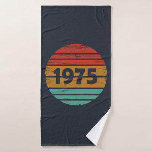 Born in 1975 vintage 50th birthday gift bath towel