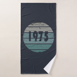 born in 1975 vintage 50th birthday gift bath towel