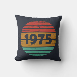 Born in 1975 vintage 50th birthday gift cushion