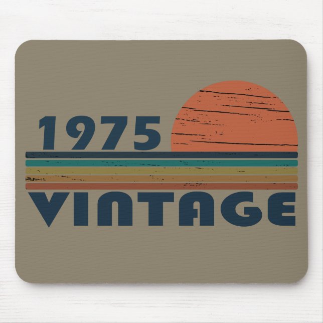 Born in 1975 vintage 50th birthday gift mouse pad (Front)